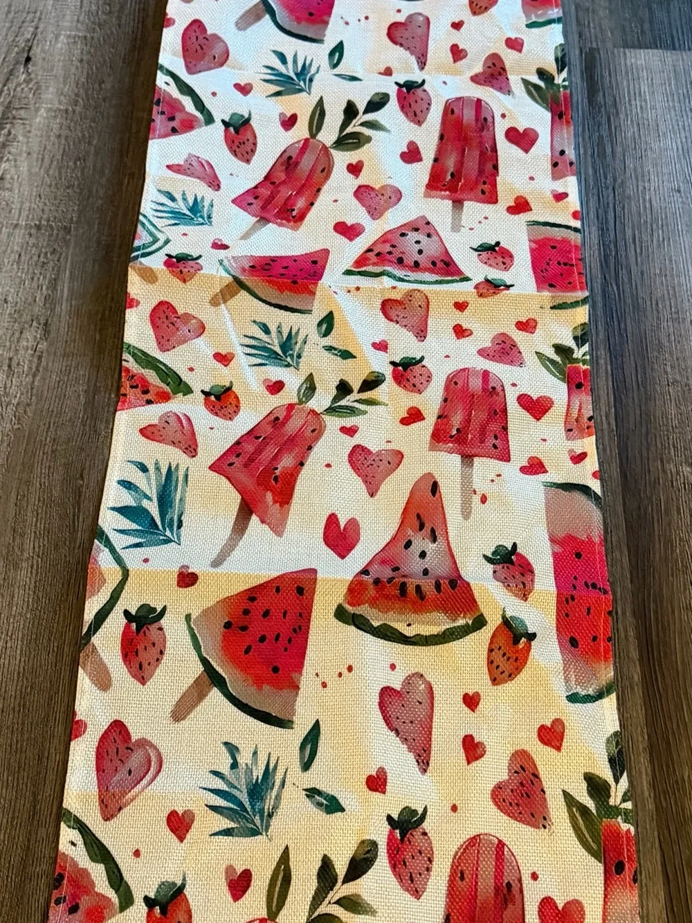 Watermelon & Popsicle Table Runner - Red Summer Print